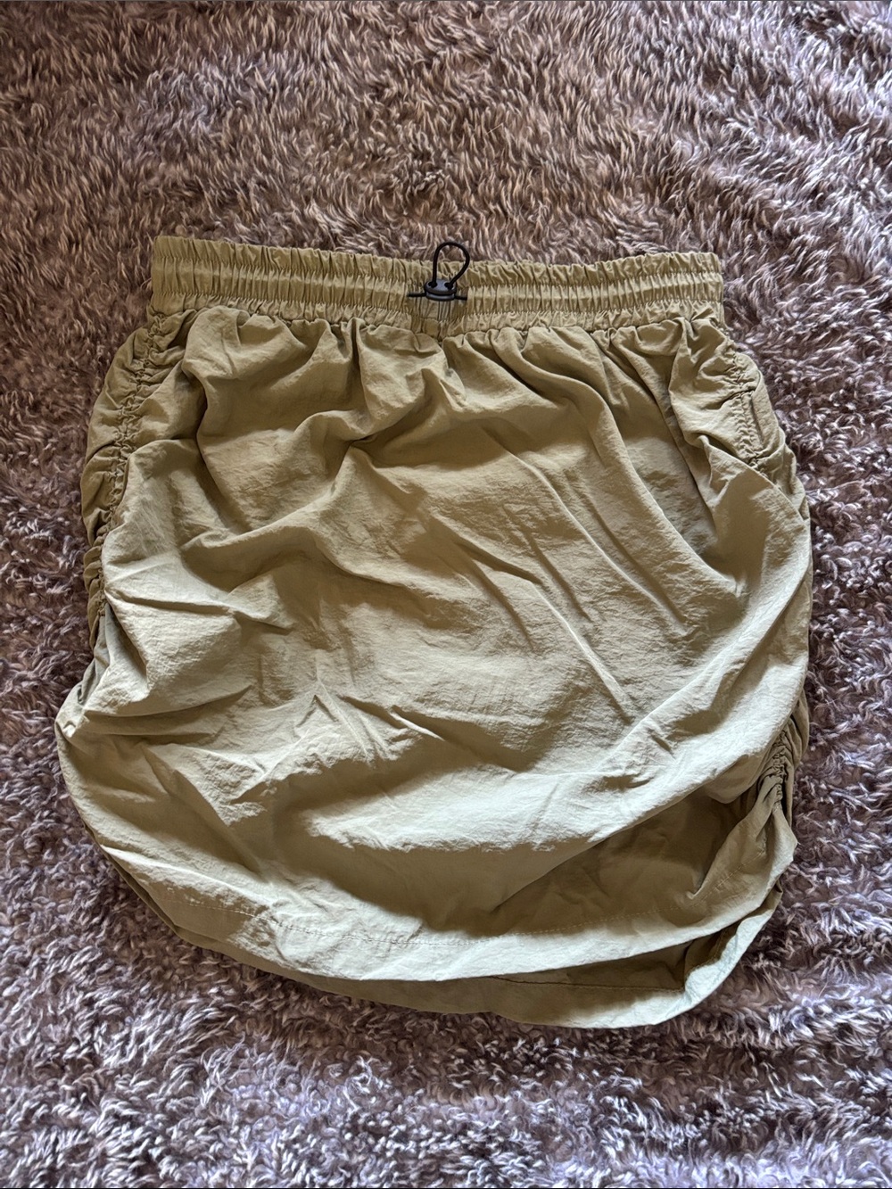 SHEIN Olive Green Drawstring Mini Skirt